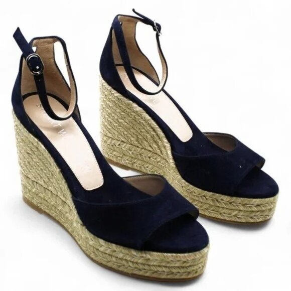 Stuart Weitzman Women S Nudistcurve Platform Wedge Espadrille Sandals - Picture 1 of 6